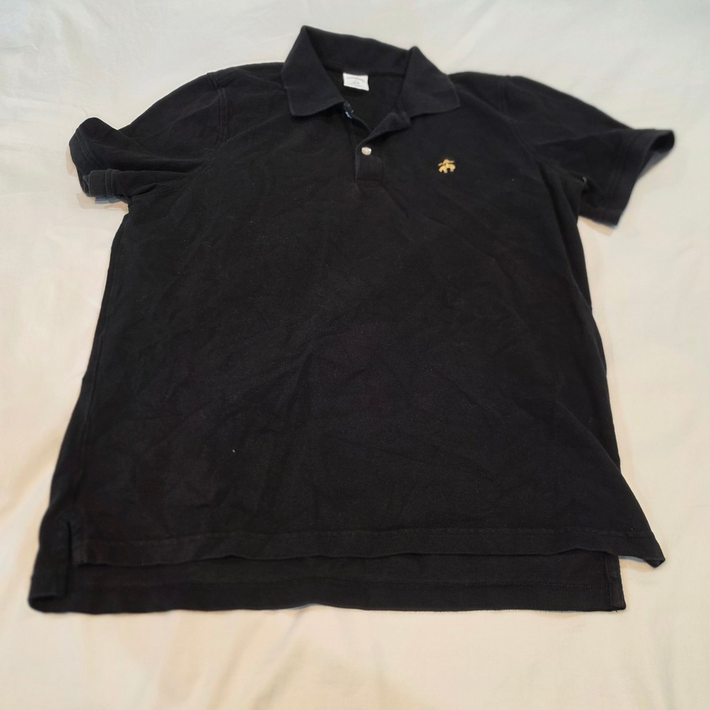 Brooks Brothers Polo Shirt Mens XL Black Excellent Slim Fit Golden Fleece Logo